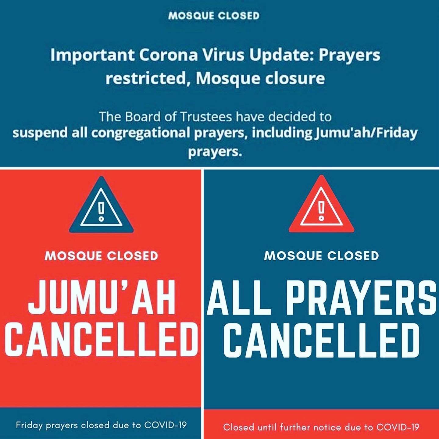 Masjid Closing Notice